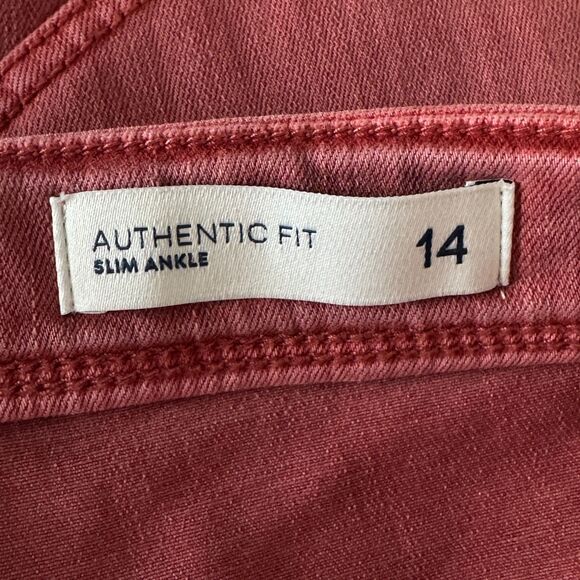 New J. Jill Authentic Fit Slim-Leg Jeans Red Women's Size 14 - Picture 6 of 10